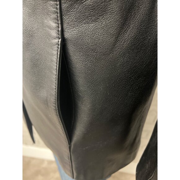Franklin Allen Women’s Black Long Sleeve Leather Jacket Size M - Picture 5 of 8